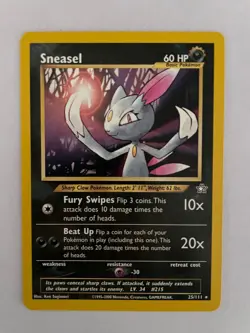 SNEASEL POKEMON CARD 25/111 NEO GENESIS RARE NM - Image 1