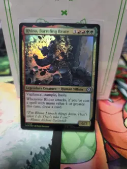 NM Foil Rhino, Barreling Brute, MTG, Marvel's Spider-Man, Magic, 140 - Image 1