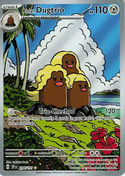 Alolan Dugtrio Holo Illustration Rare SV08: Surging Sparks 208/191 NM - Image 1