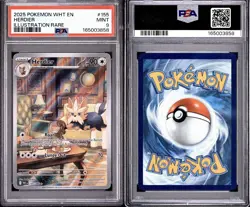 2025 Pokemon TCG Herdier 155/086 Sv: White Flare Illustration Rare Holo PSA 9 - Image 3
