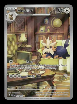 Herdier 155/086 White Flare WHT Holo 2025 Pokemon Illustration Rare NM - Image 1