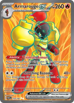 Armarouge ex 218/182 Pokemon PAR Ultra Rare Holofoil NM - Image 1
