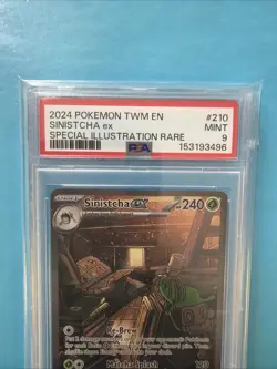2024 Pokemon TWM EN Sinistcha ex Special Illustration Rare 210/167 PSA 9 MINT - Image 2