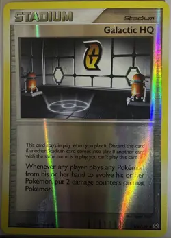 Pokemon TCG Galactic HQ 105/127 Platinum Reverse Holo Stadium Uncommon - Image 1