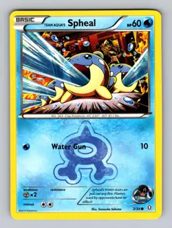 Team Aqua's Spheal 3/34 Common Double Crisis Pokemon Lightly Played - Image 1