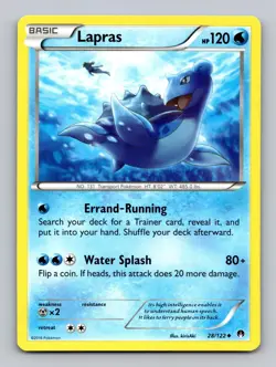 Lapras 28/122 Uncommon BREAKpoint Pokemon Near Mint - Image 1