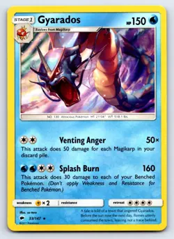 Gyarados 33 Holo Rare Burning Shadows Pokemon NM/M - Image 1