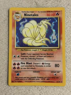 WotC Pokemon TCG Ninetales Base Set Holo Rare English 80 HP 12/102 - Image 1