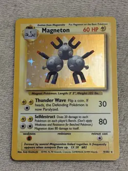 Pokemon TCG Magneton Base Set Holo Unlimited Rare Card 9/102 - Image 1