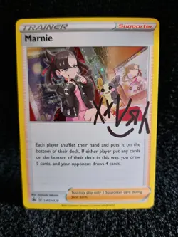 Marnie SWSH120 Promo Holo Galaxy Swirl Pokemon Card - Image 1