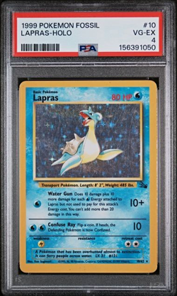 Pokemon Lapras PSA 4 1999 EN Fossil Holo Rare #10/62 Wizards of the Coast TCG - Image 1