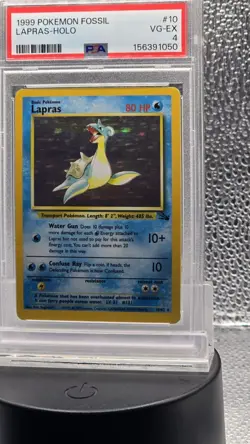 Pokemon Lapras PSA 4 1999 EN Fossil Holo Rare #10/62 Wizards of the Coast TCG - Image 3