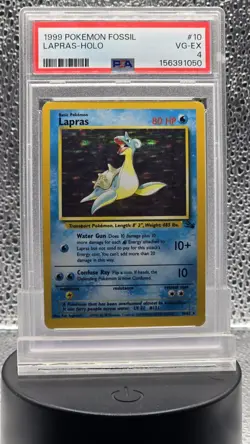 Pokemon Lapras PSA 4 1999 EN Fossil Holo Rare #10/62 Wizards of the Coast TCG - Image 5