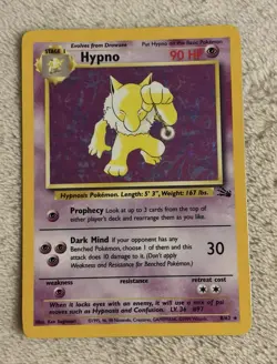 WotC Pokemon TCG Hypno 8/62 Fossil Holo Rare English 90 HP 1999 - Image 1