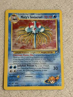 Pokemon TCG Misty's Tentacruel 010/132 Gym Heroes Holo Rare 70 HP - Image 1