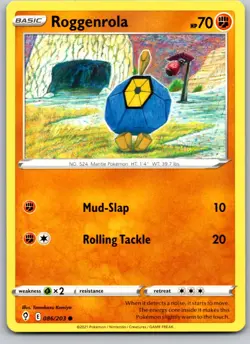 ROGGENROLA 086/203 EVS EVOLVING SKIES POKEMON CARD TCG LP 2021 - Image 2