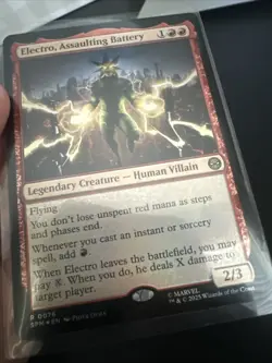 MTG SPM Electro, Assaulting Battery Marvel's Spider-Man Foil Magic Gathering 76 - Image 1