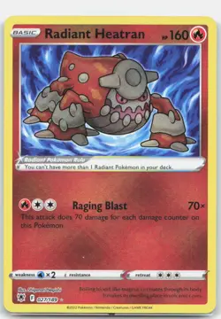 Radiant Heatran 027/189 Radiant Rare Astral Radiance Pokemon Holo Near Mint - Image 1
