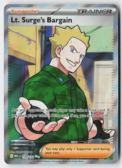 Pokemon Lt. Surge's Bargain 170/132 Ultra Rare Mega Evolution Holo NM - Image 1