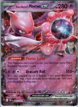 Team Rocket's Mewtwo ex 081/182 Double Rare Destined Rivals Pokemon Holo NM - Image 1