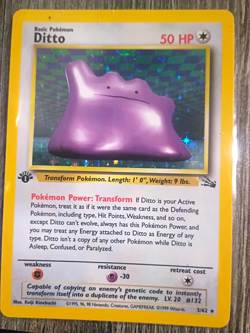 Wizards of the Coast Pokemon TCG Fossil Ditto 3/62 1st Holo Rare English 50 HP - Image 1
