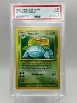 1999 POKEMON BASE SET UNLIMITED #15/102 VENUSAUR-HOLO PSA 9 MINT - Image 1