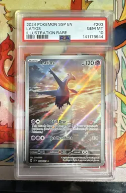 Latios 203/191 PSA 10 Gem Mint Illustration Rare Surging Sparks Pokemon - Image 1