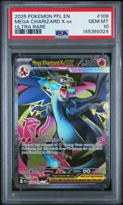 Pokemon TCG: Mega Charizard X ex - Phantasmal Flames - 109/094 Ultra Rare PSA 10 - Image 1