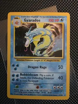 Pokemon Card TCG Shadowless Gyarados Holo Rare Card Base Set 6/102 nm - Image 1