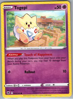 Togepi 055/189 Non Holo SWSH10: Astral Radiance - Pokemon Card - NM - Image 1