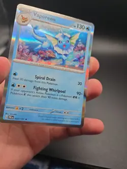 Vaporeon 022/131 Sv: Prismatic Evolutions Holo Pokemon Trading Card Game Rare! - Image 2