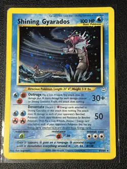 Pokemon TCG Shining Gyarados Neo Revelation Holo Card 65/64 HP/DMG - Image 2