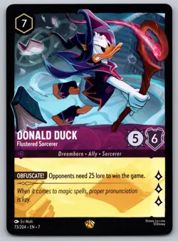 Disney Lorcana Donald Duck Flustered Sorcerer 73/204 Archazia's Island Non-Foil - Image 1