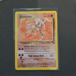 Pokemon TCG Hitmonlee 22/62 - English Fossil WOTC Non Holo Card NM - Image 1