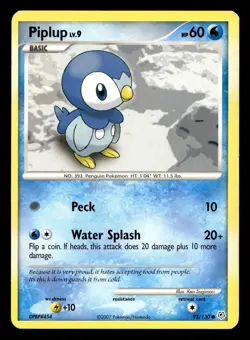 Piplup 93/130 Common Diamond & Pearl Pokemon Card - Image 2