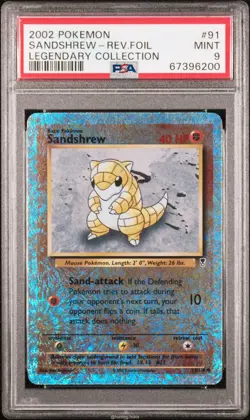 Sandshrew Reverse Holo 91/110 PSA 9 Legendary Collection Pokemon - Image 1