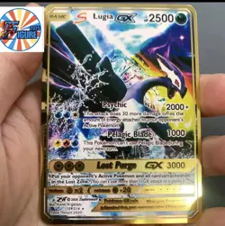 S Lugia GX Pokemon Card Metal Gold Story Trading Fanmede Collection Edizione 🌀 - Image 1