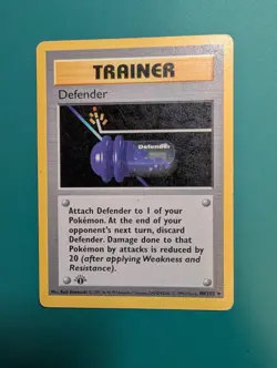 Pokemon Card 1999 Base Set 1st Edition Uncommon Trainer Defender 80/102 MP - Image 1