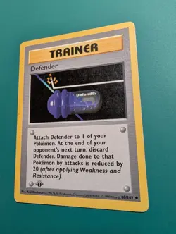 Pokemon Card 1999 Base Set 1st Edition Uncommon Trainer Defender 80/102 MP - Image 2