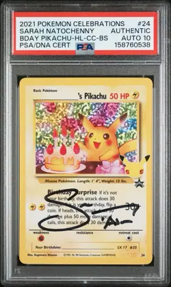 2021 POKEMON CELEBRATIONS CHARIZARD & PIKACHU HOLO PSA 10 Auto (SEQUENTIAL) - Image 4