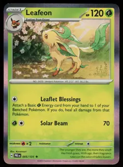 Leafeon 005/131 Holo Rare Prismatic Evolutions Pokemon Near Mint - Image 1