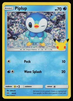 Piplup 020/025 McDonald's 25th Anniversary Promos Holo POKEMON NM 2021 - Image 1