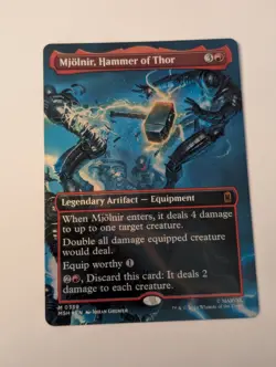 Mjolnir, Hammer of Thor (Borderless) MTG Marvel Super Heroes Foil - Image 1