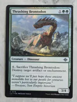 Thrashing Brontodon (Foil) | MTG LCI Ixalan | Dinosaur Artifact | Unplayed NM - Image 1