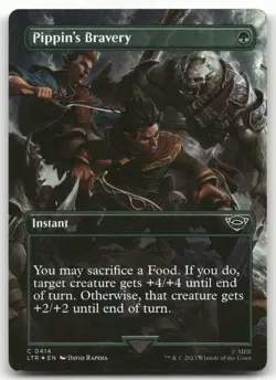 Pippin's Bravery (Borderless) #414 (Foil) (NM) Lord of the Rings LTR Magic MTG - Image 1