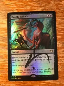 Magic the Gathering MTG foil Deadly Rollick Commander Masters signed NM - Image 1