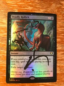 Magic the Gathering MTG foil Deadly Rollick Commander Masters signed NM - Image 2
