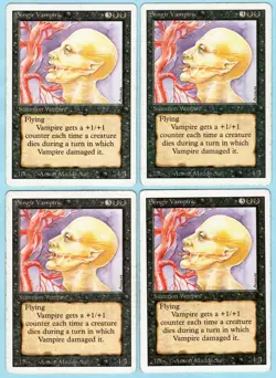 Sengir Vampire x4 4x 1994 Revised Edition PLAYSET Black Unc Creature MTG MP AZ4 - Image 1