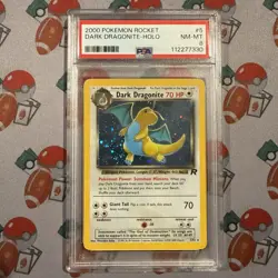 Dark Dragonite #5 Pokemon Team Rocket PSA 8 - Image 1