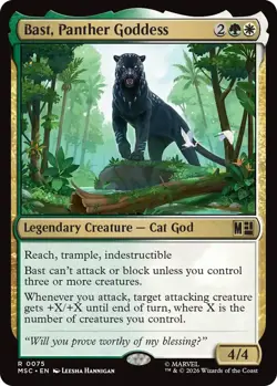 x1 Bast, Panther Goddess R MTG Commander: Marvel Super Heroes M/NM, English - Image 1